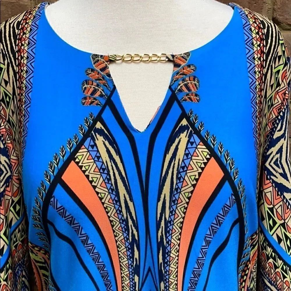 En Focus Studio L/S Multi Dress Size 8 - Picture 3 of 6